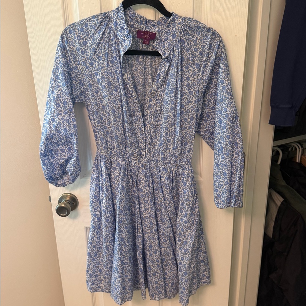 J.crew blue and white liberty dress